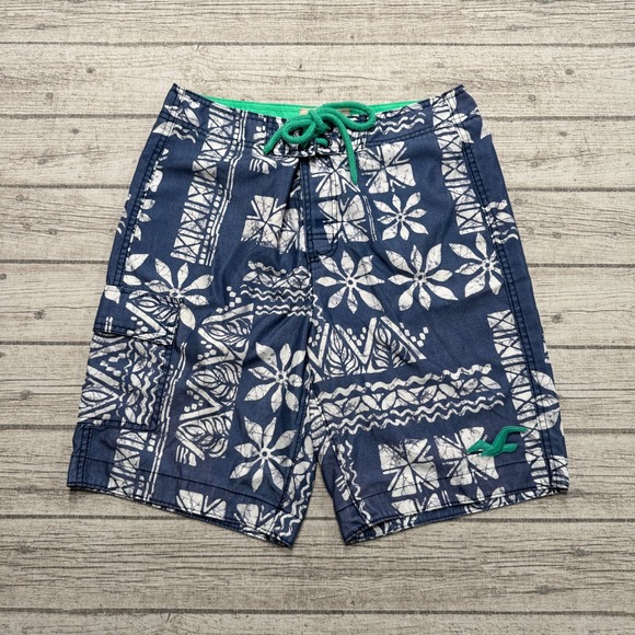 Hollister Other - Y2K Hollister Board Shorts Mens Medium Blue White Floral Batik Cargo Swim Trunks